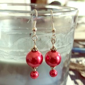 Adorable Coral Pearl earrings